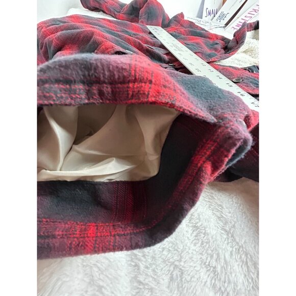 Boston Trader Womens Sherpa Lined Hooded Flannel Black Red Plaid Jacket Medium - Picture 9 of 12